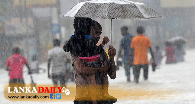 දැනට පවතින වැසි සහ සුළං තත්වයේ වැඩිවීමක් හෙට සිට